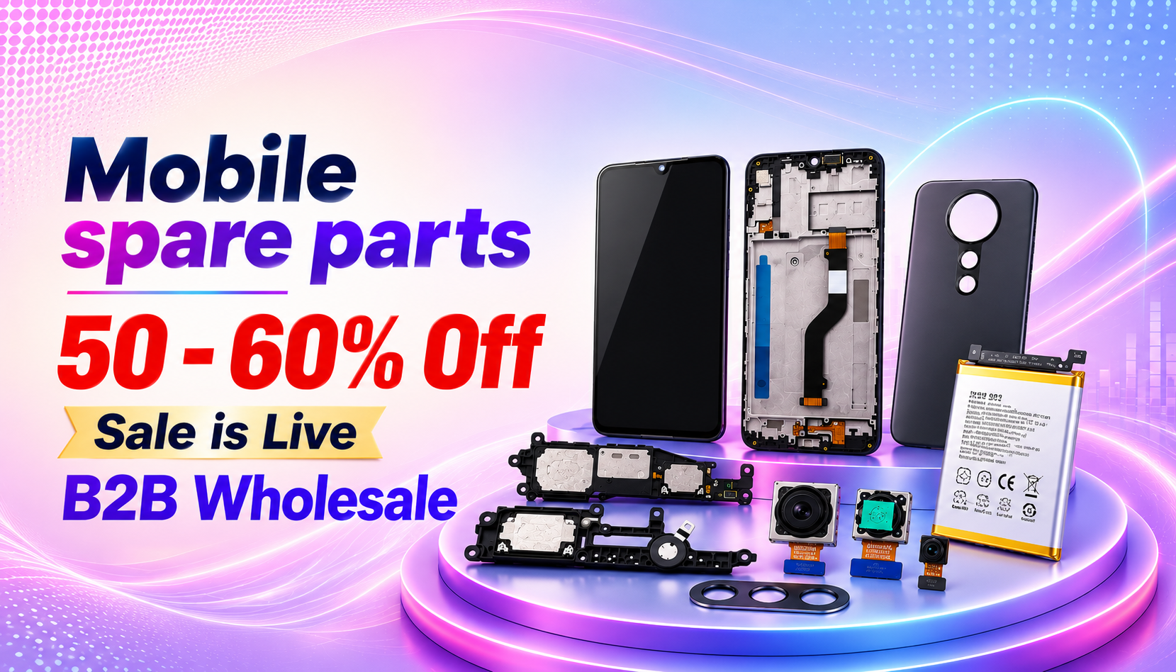 Mobile spare parts wholesale banner