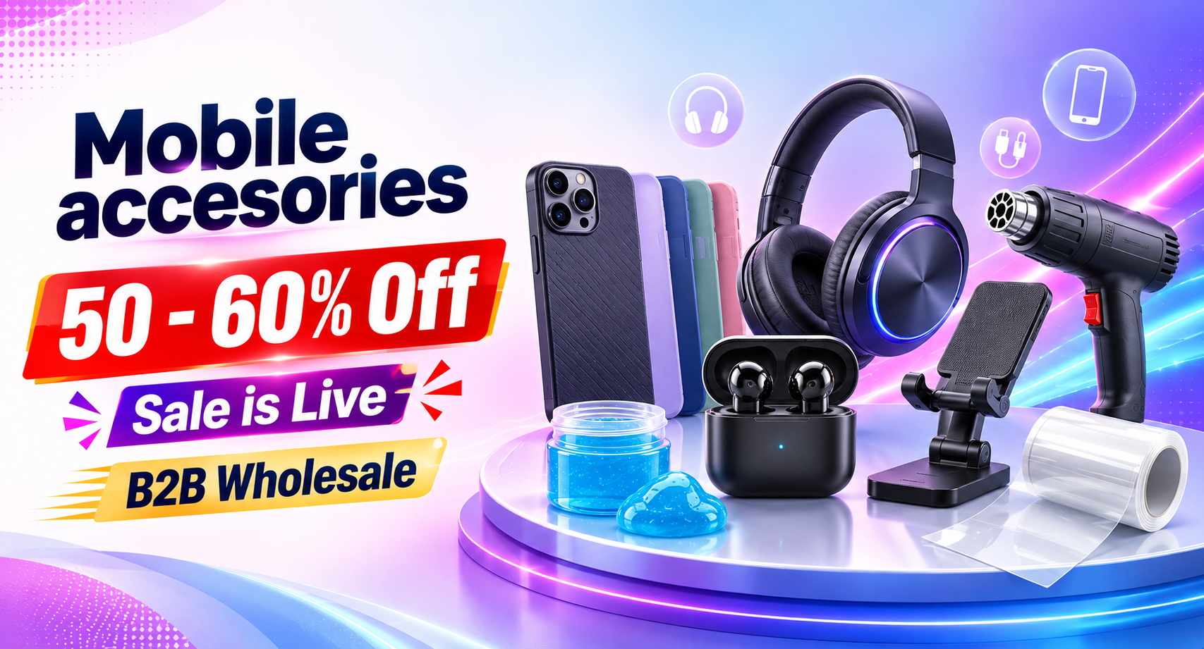 Mobile accessories wholesale banner