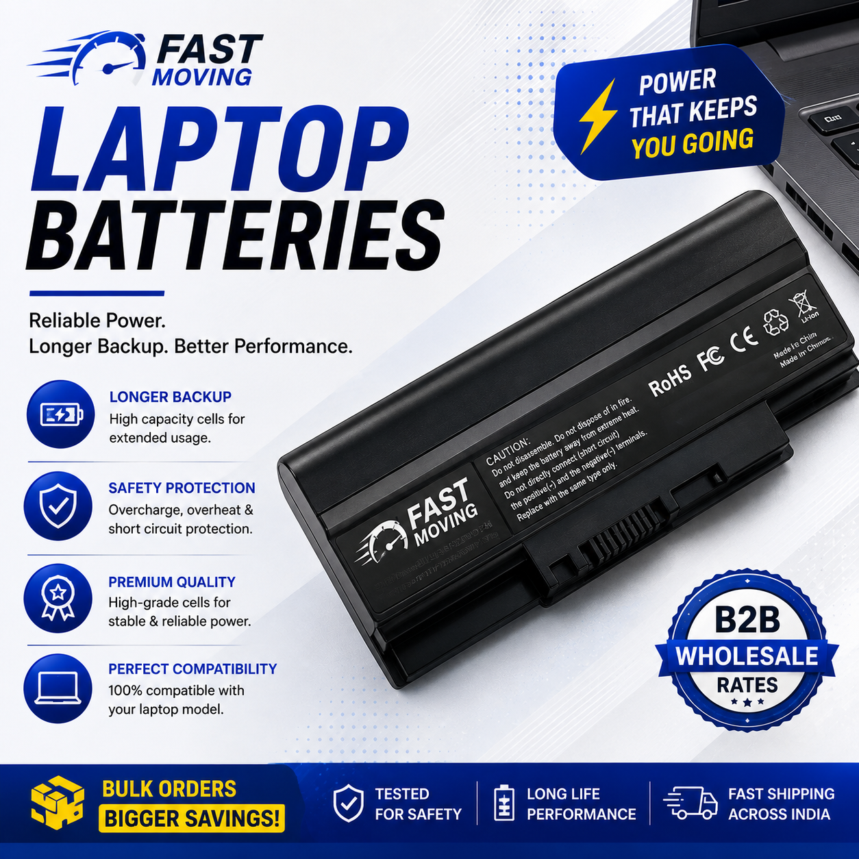 Fast Moving Laptop Battery image