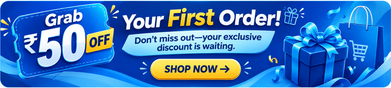 Get 50 rupees off your first order promotional banner