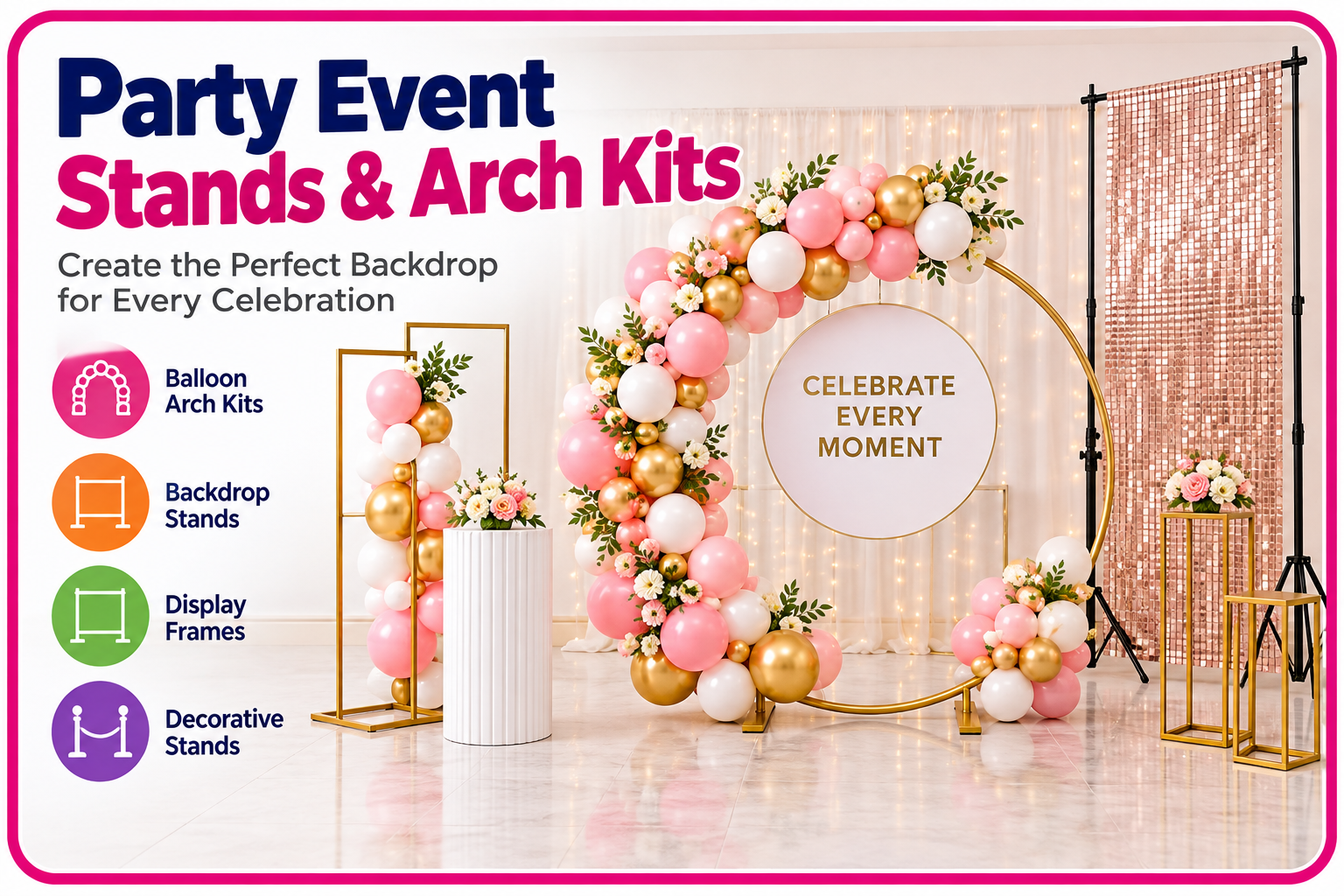 Party Events Balloon Stands Arch Kits