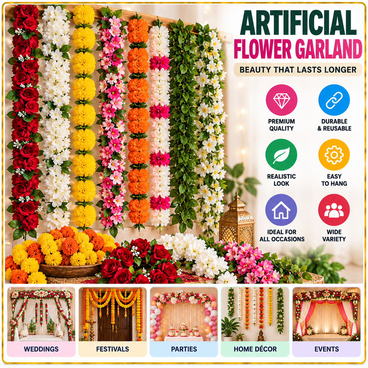 Artificial Flower Garland