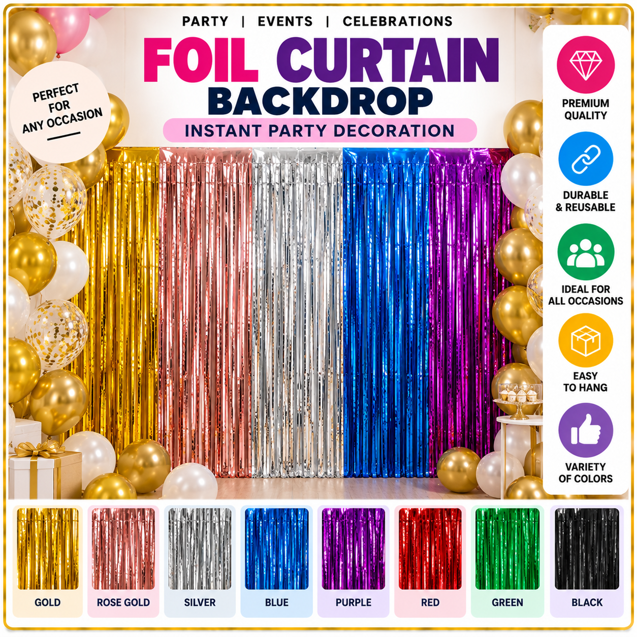 Foil Curtain Backdrop