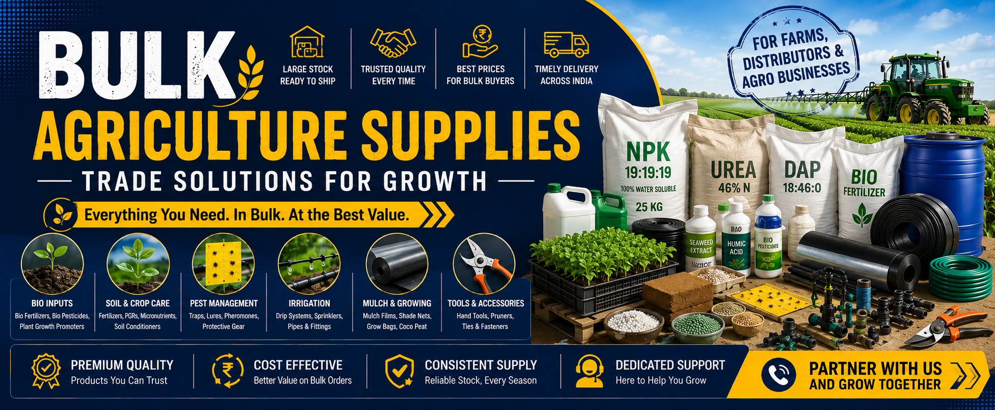 Bulk Agriculture Supplies Trade Banner