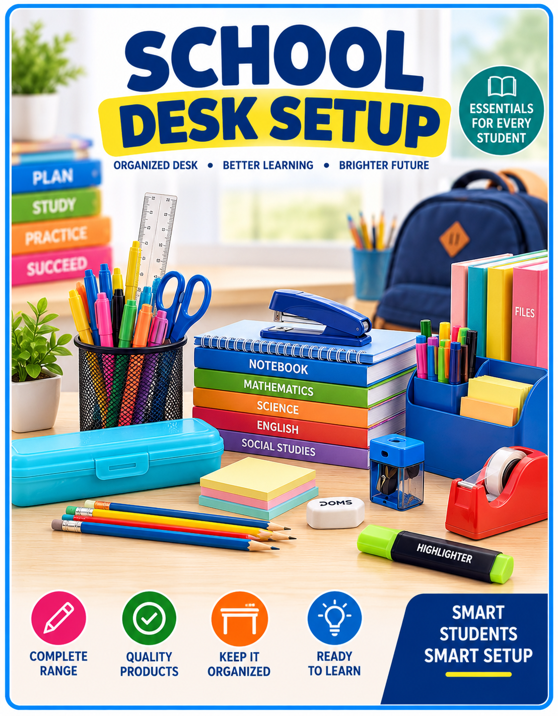Back To School Desk Setup