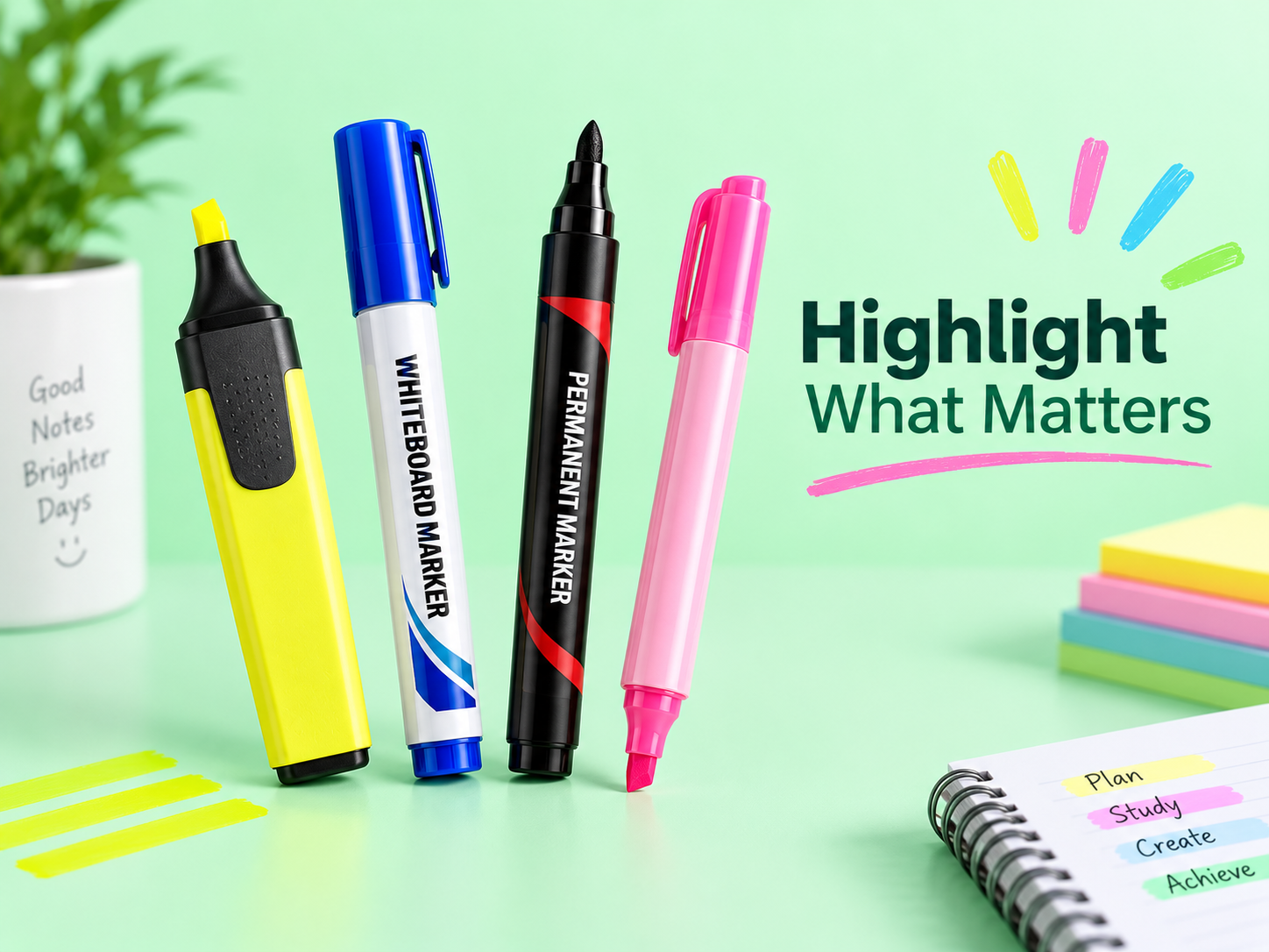 Stationery Writing MarkersHighlighters