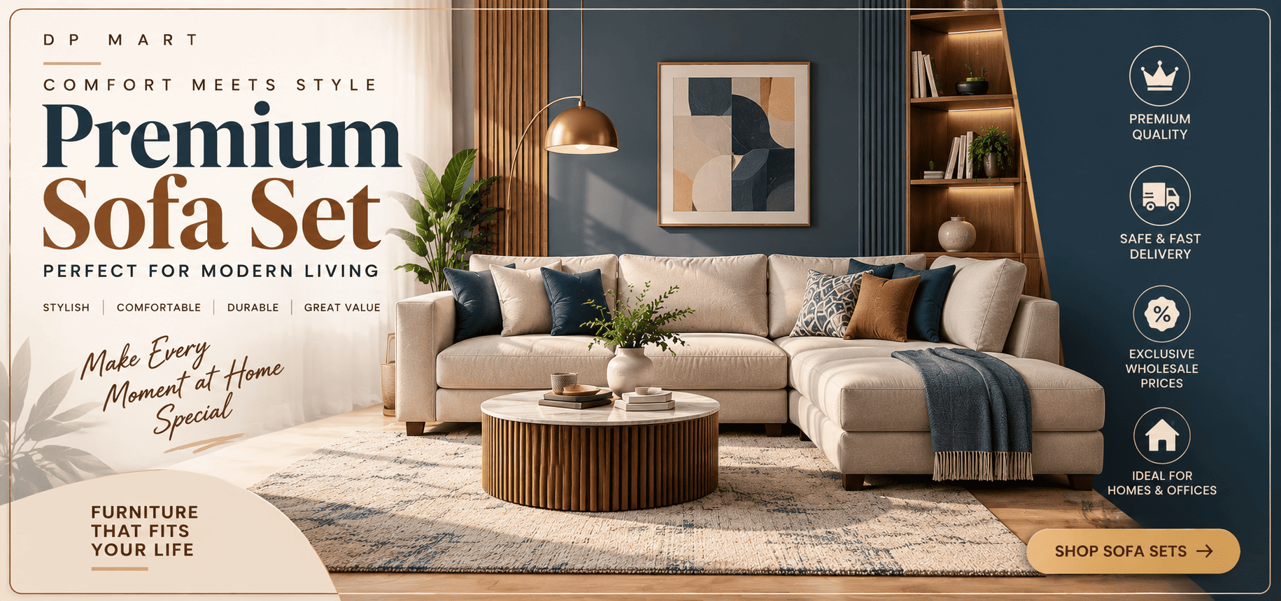 Premium Sofa Set Living Room Ad